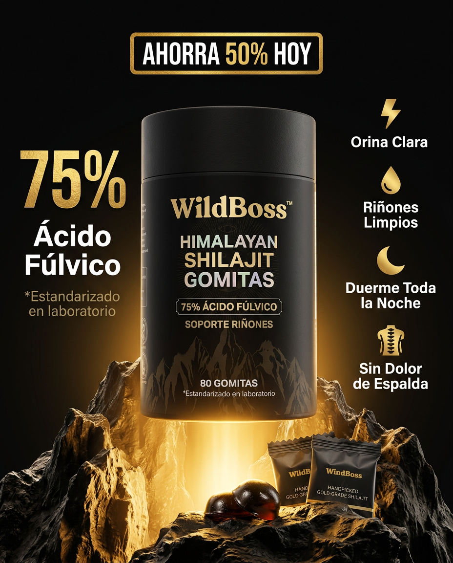 WindBoss™ Restaura Riñones Shilajit con 75% Ácido Fúlvico