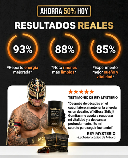 WindBoss™ Restaura Riñones Shilajit con 75% Ácido Fúlvico