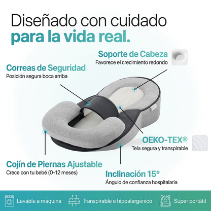 DuermeBien™ Cojín Antirreflujo para Bebé