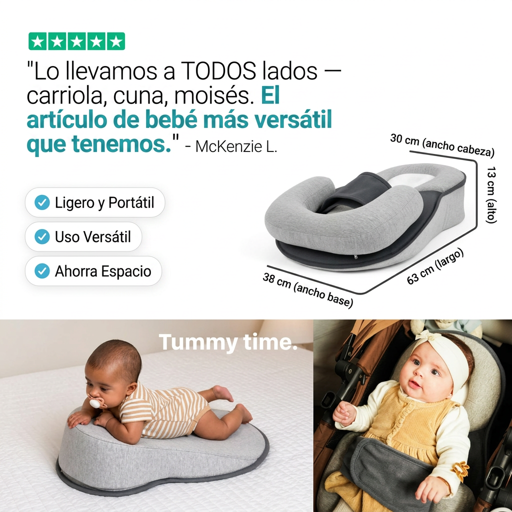 DuermeBien™ Cojín Antirreflujo para Bebé