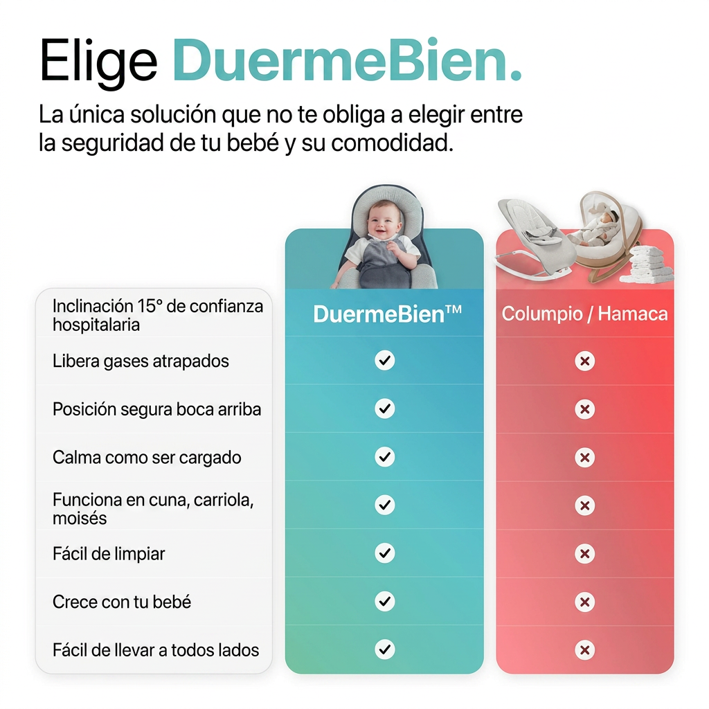 DuermeBien™ Cojín Antirreflujo para Bebé